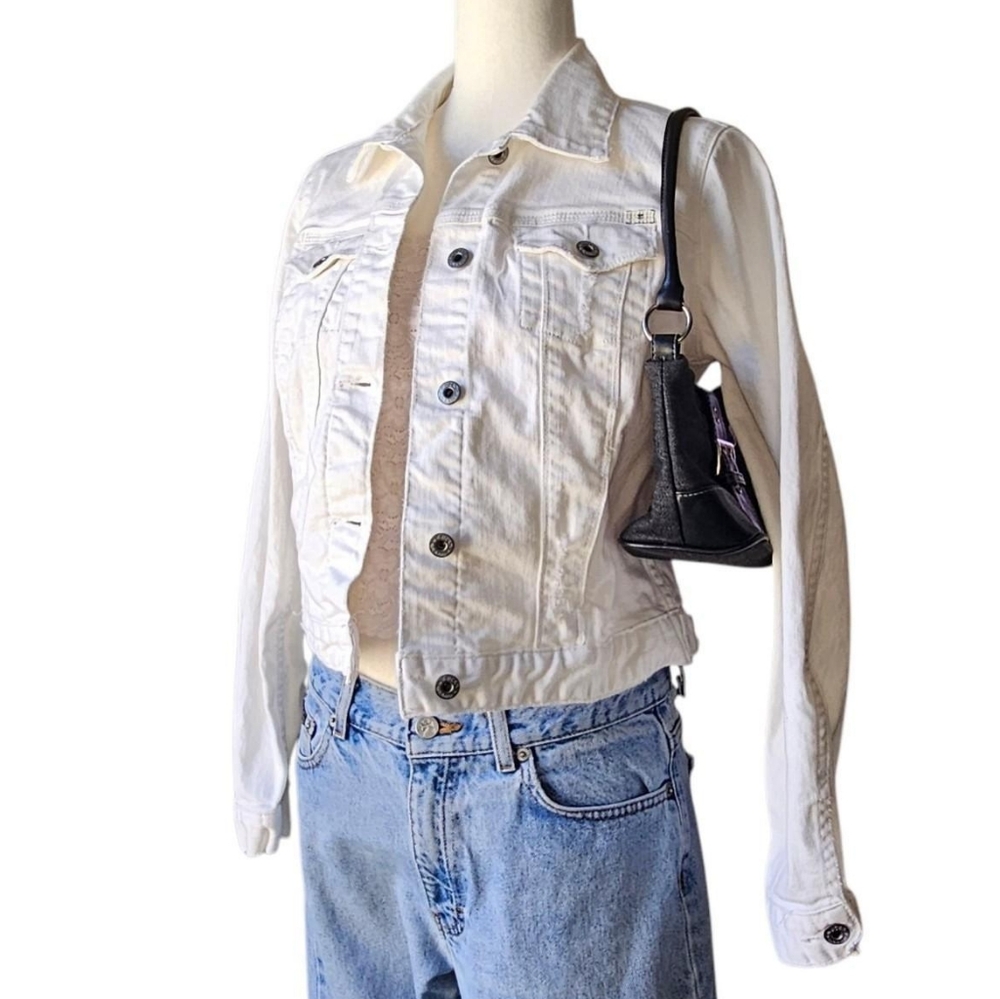 Lucky Brand White Denim Jacket Size Medium